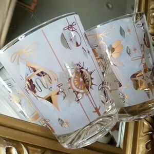 ❗Signed Fred Press MCM Ornament Angel Drinking Glasses Set❗